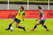 10 June 2021; Heather Payne, left, and Keeva Keenan during a Republic of Ireland women training session at Laugardalsvollur in Reykjavik, Iceland. Photo by Eythor Arnason/Sportsfile