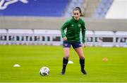10 June 2021; Roma McLaughlin during a Republic of Ireland women training session at Laugardalsvollur in Reykjavik, Iceland. Photo by Eythor Arnason/Sportsfile