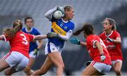 21 May 2021; Emma Morrissey of Tipperary in action against Cork players, Róisín Phelan, Emma Spillane and Orla Finn during the Lidl Ladies Football National League Division 1B Round 1 match between Cork and Tipperary at Páirc Uí Chaoimh in Cork. Photo by Piaras Ó Mídheach/Sportsfile