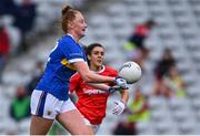 21 May 2021; Aishling Moloney of Tipperary in action against Erika O'Shea of Cork during the Lidl Ladies Football National League Division 1B Round 1 match between Cork and Tipperary at Páirc Uí Chaoimh in Cork. Photo by Piaras Ó Mídheach/Sportsfile