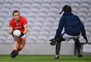 21 May 2021; Libby Coppinger of Cork in action against Tipperary goalkeeper Lauren Fitzpatrick during the Lidl Ladies Football National League Division 1B Round 1 match between Cork and Tipperary at Páirc Uí Chaoimh in Cork. Photo by Piaras Ó Mídheach/Sportsfile