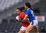 21 May 2021; Ciara O'Sullivan of Cork in action against Niamh Hayes of Tipperary during the Lidl Ladies Football National League Division 1B Round 1 match between Cork and Tipperary at Páirc Uí Chaoimh in Cork. Photo by Piaras Ó Mídheach/Sportsfile