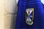 17 May 2021; A detailed view of the Cavan crest on the jersey during a Cavan football squad portrait session at Kingspan Breffni in Cavan. Photo by Piaras Ó Mídheach/Sportsfile