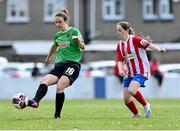 2 May 2021; Karen Duggan of Peamount United in action against Aoife Horgan of Treaty United during the SSE Airtricity Women's National League match between Treaty United and Peamount United at Jackman Park in Limerick. Photo by Piaras Ó Mídheach/Sportsfile