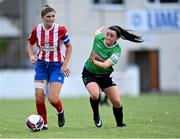 2 May 2021; Tara O'Gorman of Treaty United in action against Tiegan Ruddy of Peamount United during the SSE Airtricity Women's National League match between Treaty United and Peamount United at Jackman Park in Limerick. Photo by Piaras Ó Mídheach/Sportsfile
