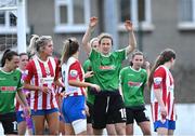 2 May 2021; Karen Duggan of Peamount United awaits a corner during the SSE Airtricity Women's National League match between Treaty United and Peamount United at Jackman Park in Limerick. Photo by Piaras Ó Mídheach/Sportsfile