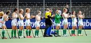 11 June 2021; The Ireland squad line up prior to the Women's EuroHockey Championships Pool C match between Ireland and England at Wagener Hockey Stadium in Amstelveen, Netherlands. Photo by Frank Uijlenbroek/World Sport Pics/Sportsfile