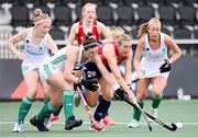 11 June 2021; Roisin Upton of Ireland in action against Lily Owlsey of England during the Women's EuroHockey Championships Pool C match between Ireland and England at Wagener Hockey Stadium in Amstelveen, Netherlands. Photo by Frank Uijlenbroek/World Sport Pics/Sportsfile