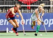 11 June 2021; Nicola Daly of Ireland in action against Giselle Ansley of England during the Women's EuroHockey Championships Pool C match between Ireland and England at Wagener Hockey Stadium in Amstelveen, Netherlands. Photo by Frank Uijlenbroek/World Sport Pics/Sportsfile