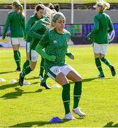 11 June 2021; Denise O'Sullivan of Ireland warms up before the international friendly match between Iceland and Republic of Ireland at Laugardalsvollur in Reykjavik, Iceland. Photo by Eythor Arnason/Sportsfile