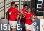 11 June 2021; Craig Casey of Munster celebrates with team-mates after scoring a try during the Guinness PRO14 Rainbow Cup match between Zebre and Munster at Stadio Lanfranchi in Parma, Italy. Photo by Roberto Bregani/Sportsfile
