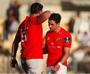 11 June 2021; Joey Carbery, right, and Fineen Wycherley celebrate during the Guinness PRO14 Rainbow Cup match between Zebre and Munster at Stadio Lanfranchi in Parma, Italy. Photo by Roberto Bregani/Sportsfile