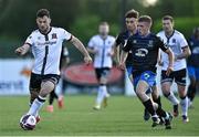 11 June 2021; Patrick Hoban of Dundalk in action against Niall O'Keeffe of Waterford during the SSE Airtricity League Premier Division match between Dundalk and Waterford at Oriel Park in Dundalk, Louth. Photo by Piaras Ó Mídheach/Sportsfile