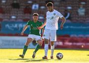 11 June 2021; Alex Aspil of Cabinteely in action against Jack Baxter of Cork City during the SSE Airtricity League First Division match between Cork City and Cabinteely at Turners Cross in Cork. Photo by Michael P Ryan/Sportsfile