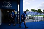 11 June 2021; Michael Bent of Leinster runs out prior to the Guinness PRO14 match between Leinster and Dragons at RDS Arena in Dublin. The game is one of the first of a number of pilot sports events over the coming weeks which are implementing guidelines set out by the Irish government to allow for the safe return of spectators to sporting events. Photo by Ramsey Cardy/Sportsfile