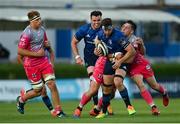 11 June 2021; Caelan Doris of Leinster is tackled by Sam Davies of Dragons during the Guinness PRO14 match between Leinster and Dragons at the RDS Arena in Dublin. Photo by Ramsey Cardy/Sportsfile