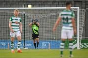 11 June 2021; Shamrock Rovers goalkeeper Alan Mannus reacts after conceding a goal during the SSE Airtricity League Premier Division match between Shamrock Rovers and Finn Harps at Tallaght Stadium in Dublin. The game is one of the first of a number of pilot sports events over the coming weeks which are implementing guidelines set out by the Irish government to allow for the safe return of spectators to sporting events. Photo by Stephen McCarthy/Sportsfile