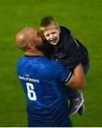 11 June 2021; Scott Fardy of Leinster and his son August after the Guinness PRO14 match between Leinster and Dragons at the RDS Arena in Dublin. Photo by Harry Murphy/Sportsfile