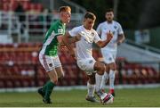 11 June 2021; Vilius Labutis of Cabinteely in action against Alec Byrne of Cork City during the SSE Airtricity League First Division match between Cork City and Cabinteely at Turners Cross in Cork. Photo by Michael P Ryan/Sportsfile