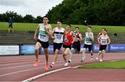 12 June 2021; Cillian Kirwan of Raheny Shamrock AC, Dublin, far left, leads the field on his way to winning the Senior Men's 800m, ahead of Louis O'Loughlin of Donore Harriers, Dublin, who finished second, during day one of the AAI Games & Combined Events Championships at Morton Stadium in Santry, Dublin. Photo by Sam Barnes/Sportsfile