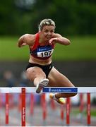 12 June 2021; Lilly-Ann O Hora of Dooneen AC, Limerick, on her way to winning the Senior Women's 110m Hurdles event during day one of the AAI Games & Combined Events Championships at Morton Stadium in Santry, Dublin. Photo by Sam Barnes/Sportsfile