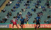 11 June 2021; Supporters during the Guinness PRO14 match between Leinster and Dragons at RDS Arena in Dublin. The game is one of the first of a number of pilot sports events over the coming weeks which are implementing guidelines set out by the Irish government to allow for the safe return of spectators to sporting events. Photo by Ramsey Cardy/Sportsfile