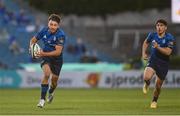 11 June 2021; Hugo Keenan, left, and Jimmy O'Brien of Leinster during the Guinness PRO14 match between Leinster and Dragons at RDS Arena in Dublin. The game is one of the first of a number of pilot sports events over the coming weeks which are implementing guidelines set out by the Irish government to allow for the safe return of spectators to sporting events. Photo by Ramsey Cardy/Sportsfile