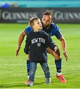 11 June 2021; Jamison Gibson-Park of Leinster and August Fardy following the Guinness PRO14 match between Leinster and Dragons at RDS Arena in Dublin. The game is one of the first of a number of pilot sports events over the coming weeks which are implementing guidelines set out by the Irish government to allow for the safe return of spectators to sporting events. Photo by Ramsey Cardy/Sportsfile