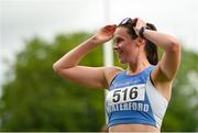 12 June 2021; Natalie Myers of West Waterford AC after finishing first in the women's 5km walk during the Irish Life Health National 20k Walks Championships at St Jarlath’s College in Tuam, Galway. Photo by Seb Daly/Sportsfile