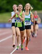 12 June 2021; Sarah Clarke of Na Fianna AC, Meath, competing in the Senior Women's 800m  during day one of the AAI Games & Combined Events Championships at Morton Stadium in Santry, Dublin. Photo by Sam Barnes/Sportsfile