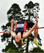 12 June 2021; Ciaran Connolly of Le Chéile AC, Kildare, competing in the Senior Men's High Jump during day one of the AAI Games & Combined Events Championships at Morton Stadium in Santry, Dublin. Photo by Sam Barnes/Sportsfile