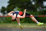 12 June 2021; Ciaran Connolly of Le Chéile AC, Kildare, competing in the Senior Men's High Jump during day one of the AAI Games & Combined Events Championships at Morton Stadium in Santry, Dublin. Photo by Sam Barnes/Sportsfile