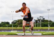 12 June 2021; Mark Tierney of Nenagh Olympic AC, Tipperary, competing in the Shot Put event of the Senior Decathlon during day one of the AAI Games & Combined Events Championships at Morton Stadium in Santry, Dublin. Photo by Sam Barnes/Sportsfile