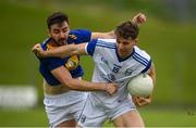 12 June 2021; Conor Madden of Cavan in action against Jamie Snell of Wicklow during the Allianz Football League Division 3 Relegation play-off match between Cavan and Wicklow at Páirc Tailteann in Navan, Meath. Photo by Stephen McCarthy/Sportsfile