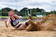 12 June 2021; Aisling Machugh of Naas AC, Kildare, competing in the Senior Women's Triple Jump during day one of the AAI Games & Combined Events Championships at Morton Stadium in Santry, Dublin. Photo by Sam Barnes/Sportsfile