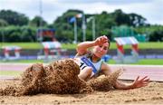 12 June 2021; Saragh Buggy of St Abbans AC, Laois, competing in the Senior Women's Triple Jump during day one of the AAI Games & Combined Events Championships at Morton Stadium in Santry, Dublin. Photo by Sam Barnes/Sportsfile
