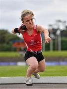 12 June 2021; Mary Fitzgerald of Gowran AC, Kilkenny, competing in the Senior Women's Shot put during day one of the AAI Games & Combined Events Championships at Morton Stadium in Santry, Dublin. Photo by Sam Barnes/Sportsfile