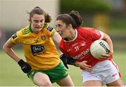12 June 2021; Ciara O'Sullivan of Cork in action against Róisín Rodgers of Donegal during the Lidl Ladies National Football League Division 1 semi-final match between Donegal and Cork at Tuam Stadium in Galway. Photo by Harry Murphy/Sportsfile
