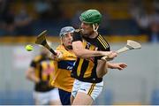 12 June 2021; Eoin Cody of Kilkenny in action against David McInerney of Clare during the Allianz Hurling League Division 1 Group B Round 5 match between Clare and Kilkenny at Cusack Park in Ennis, Clare. Photo by Ramsey Cardy/Sportsfile