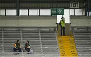 12 June 2021; Supporters take their teams in the stand before the Allianz Football League Division 1 semi-final match between Kerry and Tyrone at Fitzgerald Stadium in Killarney, Kerry. Photo by Brendan Moran/Sportsfile