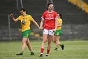 12 June 2021; Hannah Looney of Cork celebrates at the full-time whistle after the Lidl Ladies National Football League Division 1 semi-final match between Donegal and Cork at Tuam Stadium in Galway. Photo by Harry Murphy/Sportsfile