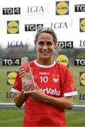 12 June 2021; Orla Finn of Cork with the player of the match award after the Lidl Ladies National Football League Division 1 semi-final match between Donegal and Cork at Tuam Stadium in Galway. Photo by Harry Murphy/Sportsfile