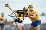 12 June 2021; James Bergin of Kilkenny in action against Rory Hayes of Clare during the Allianz Hurling League Division 1 Group B Round 5 match between Clare and Kilkenny at Cusack Park in Ennis, Clare. Photo by Ramsey Cardy/Sportsfile