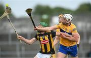 12 June 2021; Eoin Cody of Kilkenny in action against Conor Cleary of Clare during the Allianz Hurling League Division 1 Group B Round 5 match between Clare and Kilkenny at Cusack Park in Ennis, Clare. Photo by Ramsey Cardy/Sportsfile