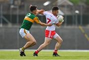 12 June 2021; Liam Rafferty of Tyrone in action against Brian Ó Beaglaoich of Kerry during the Allianz Football League Division 1 semi-final match between Kerry and Tyrone at Fitzgerald Stadium in Killarney, Kerry. Photo by Brendan Moran/Sportsfile