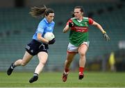 12 June 2021; Lyndsey Davey of Dublin in action against Fiona Doherty of Mayo during the Lidl Ladies National Football League Division 1 semi-final match between Dublin and Mayo at LIT Gaelic Grounds in Limerick. Photo by Piaras Ó Mídheach/Sportsfile