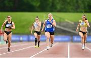 12 June 2021; Catherine McManus of Dublin City Harriers AC, centre, on her way to winning the Senior Women's 200m, ahead of Lauren Roy of City of Lisburn AC, left, and Lauren Cadden of Sligo AC, right, during day one of the AAI Games & Combined Events Championships at Morton Stadium in Santry, Dublin. Photo by Sam Barnes/Sportsfile