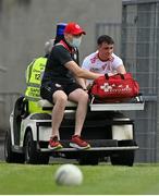 12 June 2021; Darragh Canavan of Tyrone leaves the pitch on a stretcher during the Allianz Football League Division 1 semi-final match between Kerry and Tyrone at Fitzgerald Stadium in Killarney, Kerry. Photo by Brendan Moran/Sportsfile
