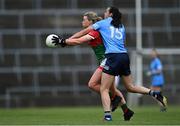 12 June 2021; Fiona McHale of Mayo in action against Hannah Tyrrell of Dublin during the Lidl Ladies National Football League Division 1 semi-final match between Dublin and Mayo at LIT Gaelic Grounds in Limerick. Photo by Piaras Ó Mídheach/Sportsfile