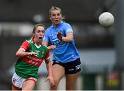 12 June 2021; Sinéad Cafferky of Mayo in action against Jennifer Dunne of Dublin during the Lidl Ladies National Football League Division 1 semi-final match between Dublin and Mayo at LIT Gaelic Grounds in Limerick. Photo by Piaras Ó Mídheach/Sportsfile